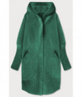Dlhý dámsky vlnený kabát alpaka MODA908 zelený