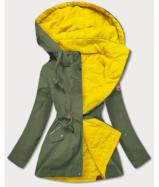 Dámska obojstranná prechodná bunda MODA620BIG khaki-žltá