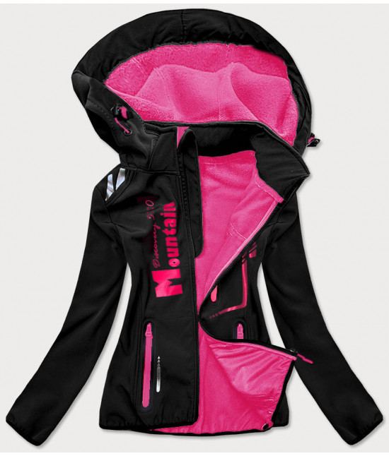 Dámska krátka softshellová bunda  MODA030  čierno-ružová