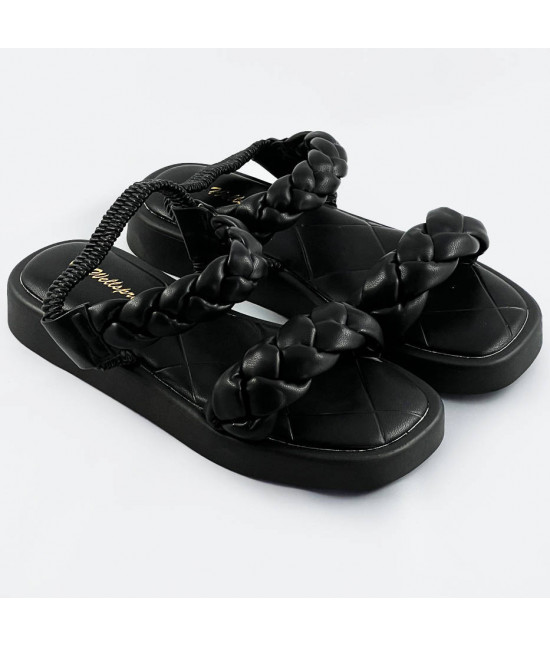 Dámske sandáli so zapletenými ramienkami MODAAF-250 čierne