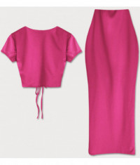 Dámsky komplet sukňa a top MODA5892 ružový
