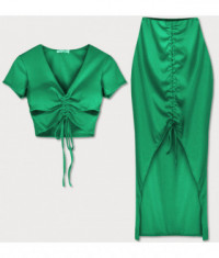 Dámsky komplet sukňa a top MODA5892 zelený