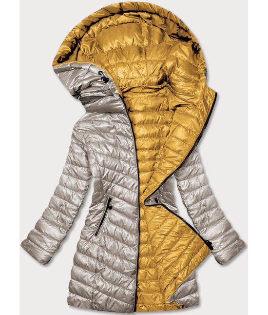 Prešívaná dámska jesenná bunda MODA7636 béžovo-žltá