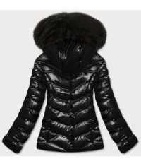 Dámska lesklá zimná bunda MODA773 čierna