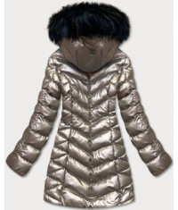 Dámska metalická zimná bunda MODA778 zlatá
