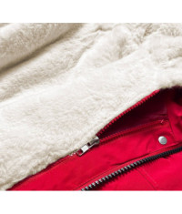 Dámska zimná bunda MODA629 tmavočervená