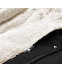 Dámska zimná bunda MODA629 čierna-ecru