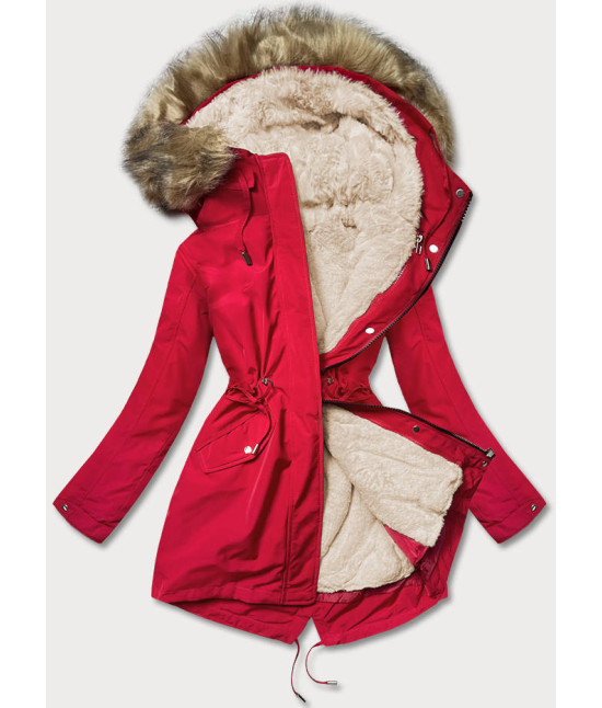Dámska zimná bunda MODA629BIG cervena