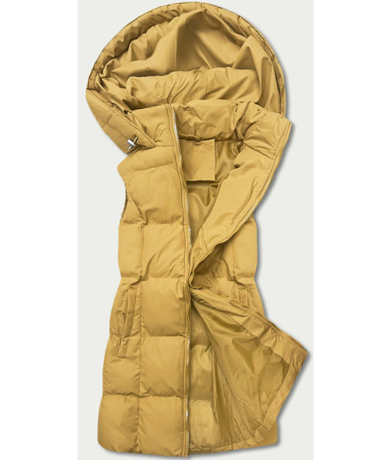 Dámska vesta s kapucňou MODA721 žltá