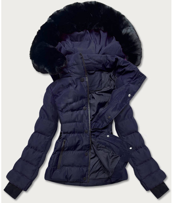 Dámska krátka zimná bunda MODA770 tmavomodrá