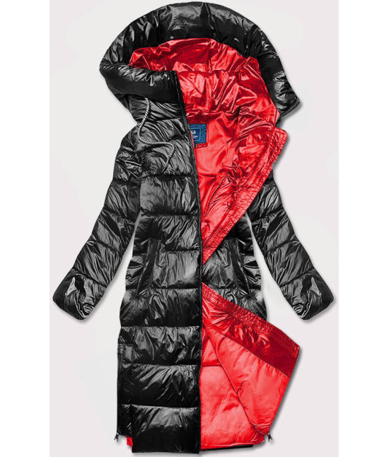 Dámska jesenná bunda MODAAG1BIG čierno-červená
