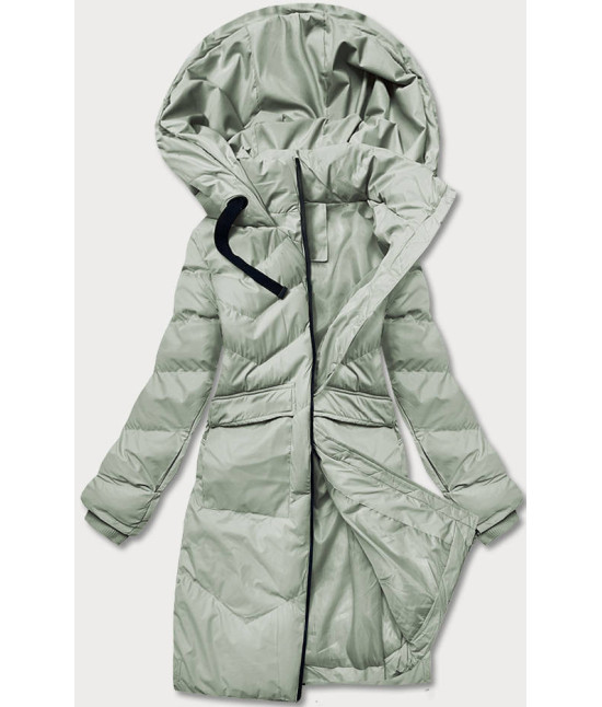 Ľahká dámska zimná bunda MODA735 šedozelená