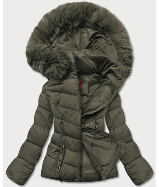 Krátka dámska zimná bunda MODAY043 khaki