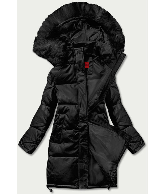 Dámska zimná bunda z eko-kože MODA038 čierna