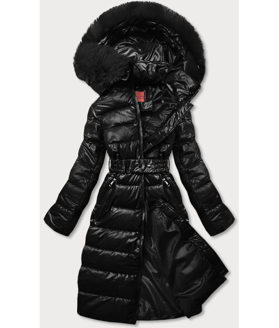 Dlhá dámska zimná bunda MODAY040 čierna