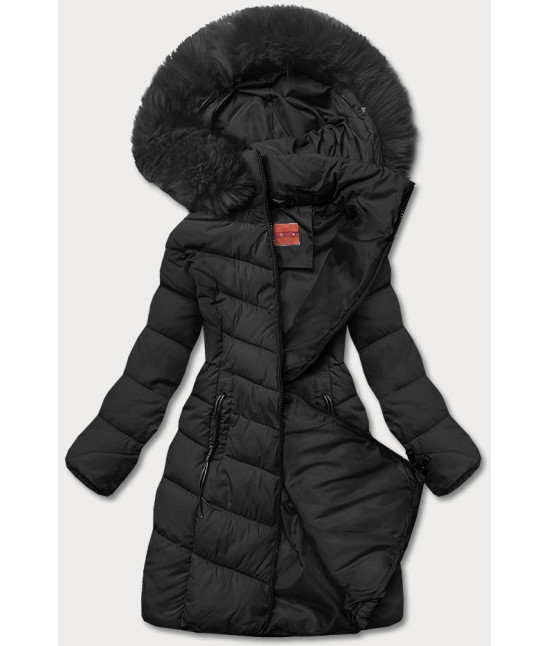 Dámska zimná bunda  s kapucňou MODAY045 čierna