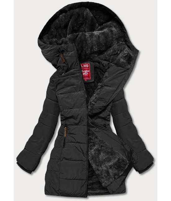 Dámska zimná bunda s kapucňou MODA21003 čierna