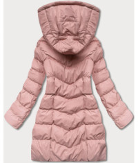Dámska zimná bunda s kapúňou Moda750 ružová