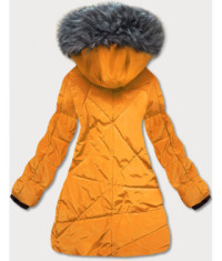 Prešívaná dámska zimná bunda MODA1015 žlto-béžová