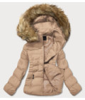 Dámska zimná bunda s kapucňou MODA055 béžová