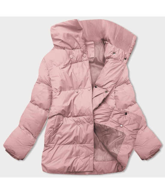 Krátka dámska zimná bunda MODA729 ružová