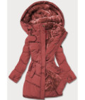 Prešívaná dámska zimná bunda MODA963 tehlová
