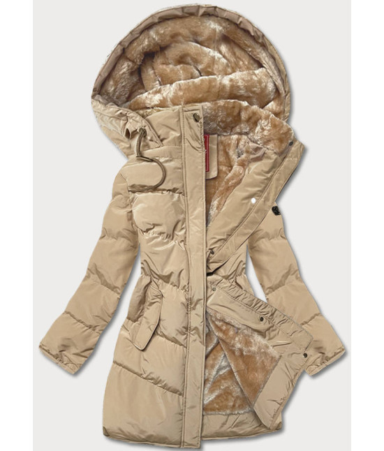 Prešívaná dámska zimná bunda MODA963 piesočná
