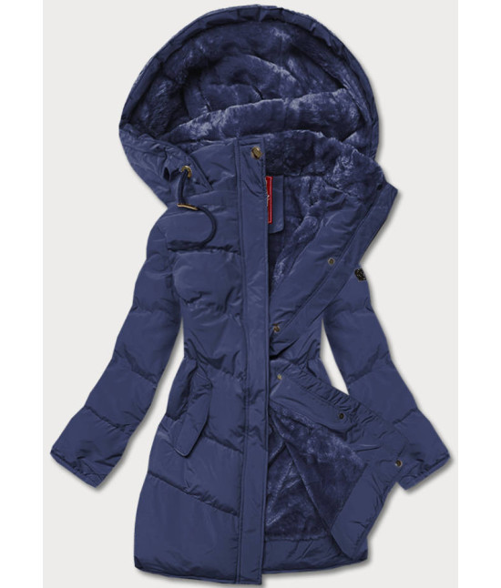 Prešívaná dámska zimná bunda MODA963 tmavomodrá