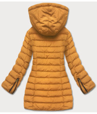 Dámska zimná bunda s kožušinou MODA13 tmavožltá