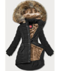 Asymetrická dámska zimná bunda MODA1301 čierna