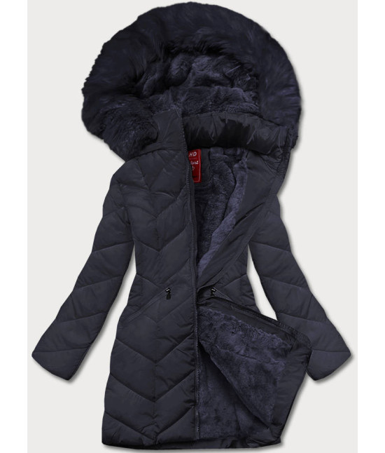 Dámska zimná bunda s kapucňou MODA21308 modrá