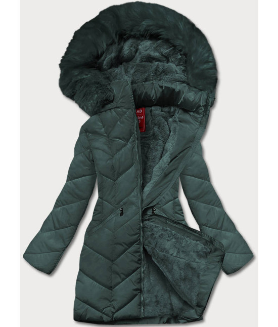 Dámska zimná bunda s kapucňou MODA21308 zelená