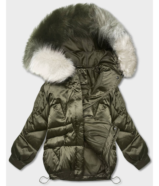 Dámska zimná bunda oversize MODA1109 khaki