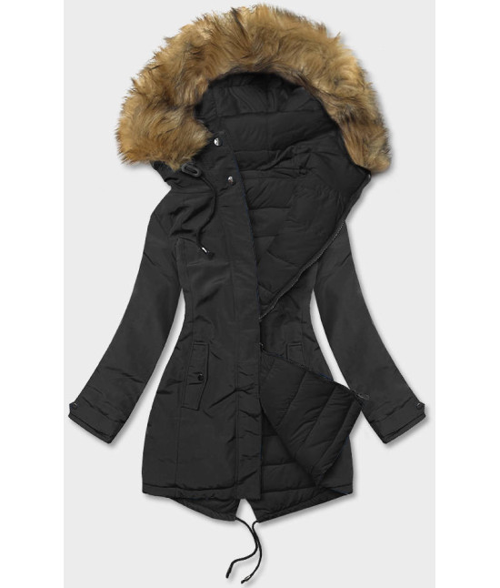 Dámska obojstranná zimná bunda MODA21508 čierna