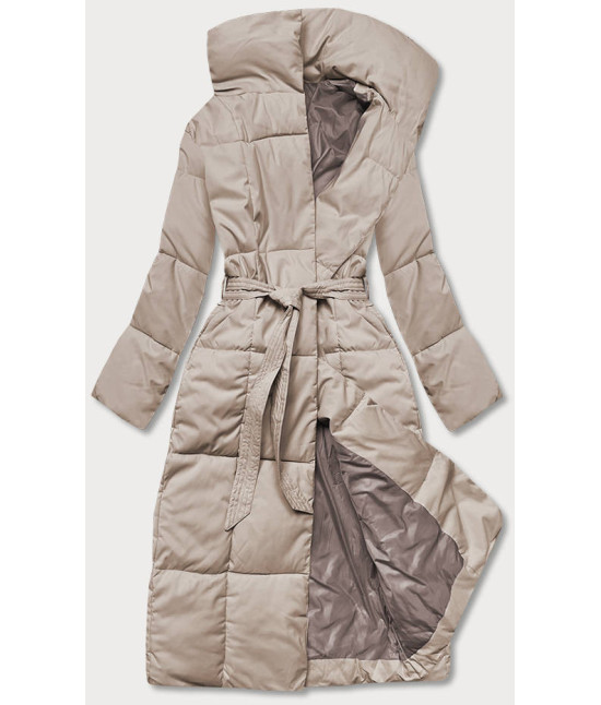 Dámsky zimný kabát MODAM061 svetlobéžový