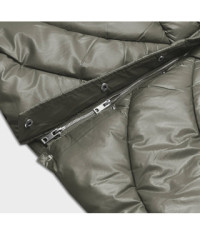 Dámska zimná bunda oversize z eko-kože MODAAG2-J90 khaki