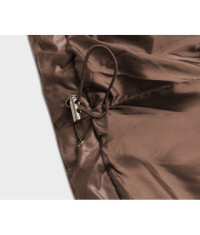 Dámska zimná bunda oversize z eko-kože MODAAG2-J90 hnedá