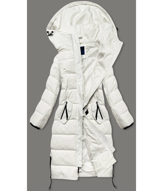 Dlhá dámska zimná bunda MODA8-8013 biela