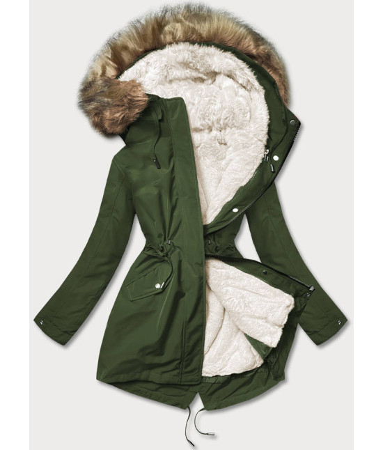 Dámska zimná bunda MODA629BIG khaki veľkosť 7XL