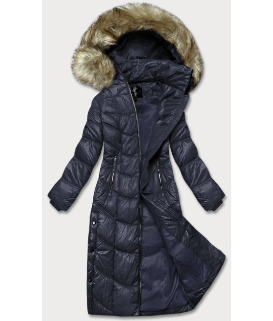 Ľahká dámska zimná bunda MODA203 tmavomodrá