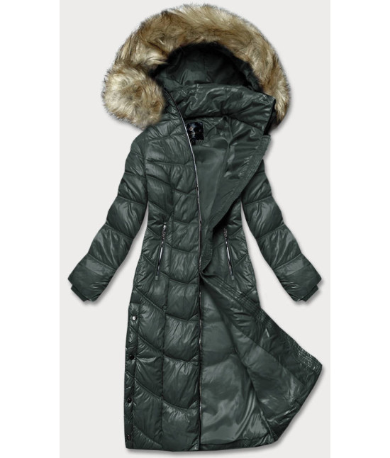 Ľahká dámska zimná bunda MODA203 tmavozelená