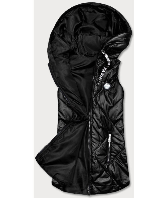 Dámska vesta s kapucňou MODA0129 čierna