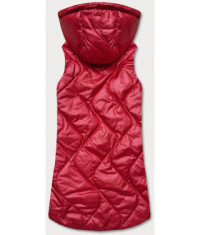 Dámska vesta s kapucňou MODA0129 červená